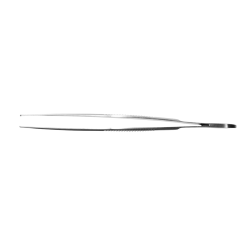 Pinceta IRIS 10.0cm, 1x2 zęby, mikrochirurgiczna (wybór rodzaji: prosta, lekkozagięta, zagięta)