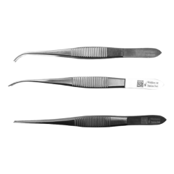 Pinceta IRIS 10.0cm, 1x2 zęby, mikrochirurgiczna (wybór rodzaji: prosta, lekkozagięta, zagięta)