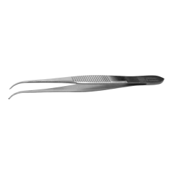 Pinceta IRIS 10.0cm, 1x2 zęby, mikrochirurgiczna (wybór rodzaji: prosta, lekkozagięta, zagięta)